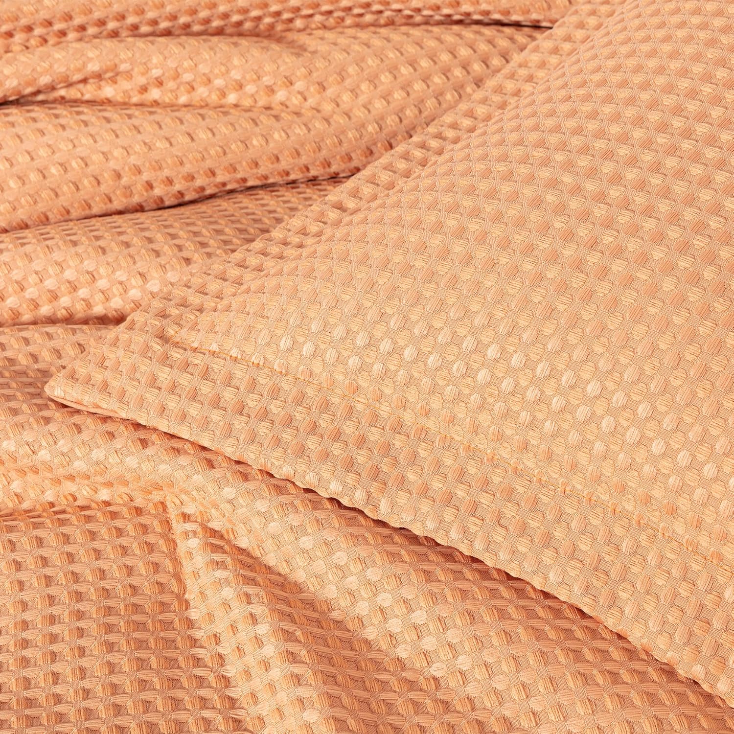 Chezmoi Collection Wilmer 3-Piece Full Comforter Set, Toffee Brown, Soft and Cozy Lightweight Waffle Weave Comforter Bedding for All Season