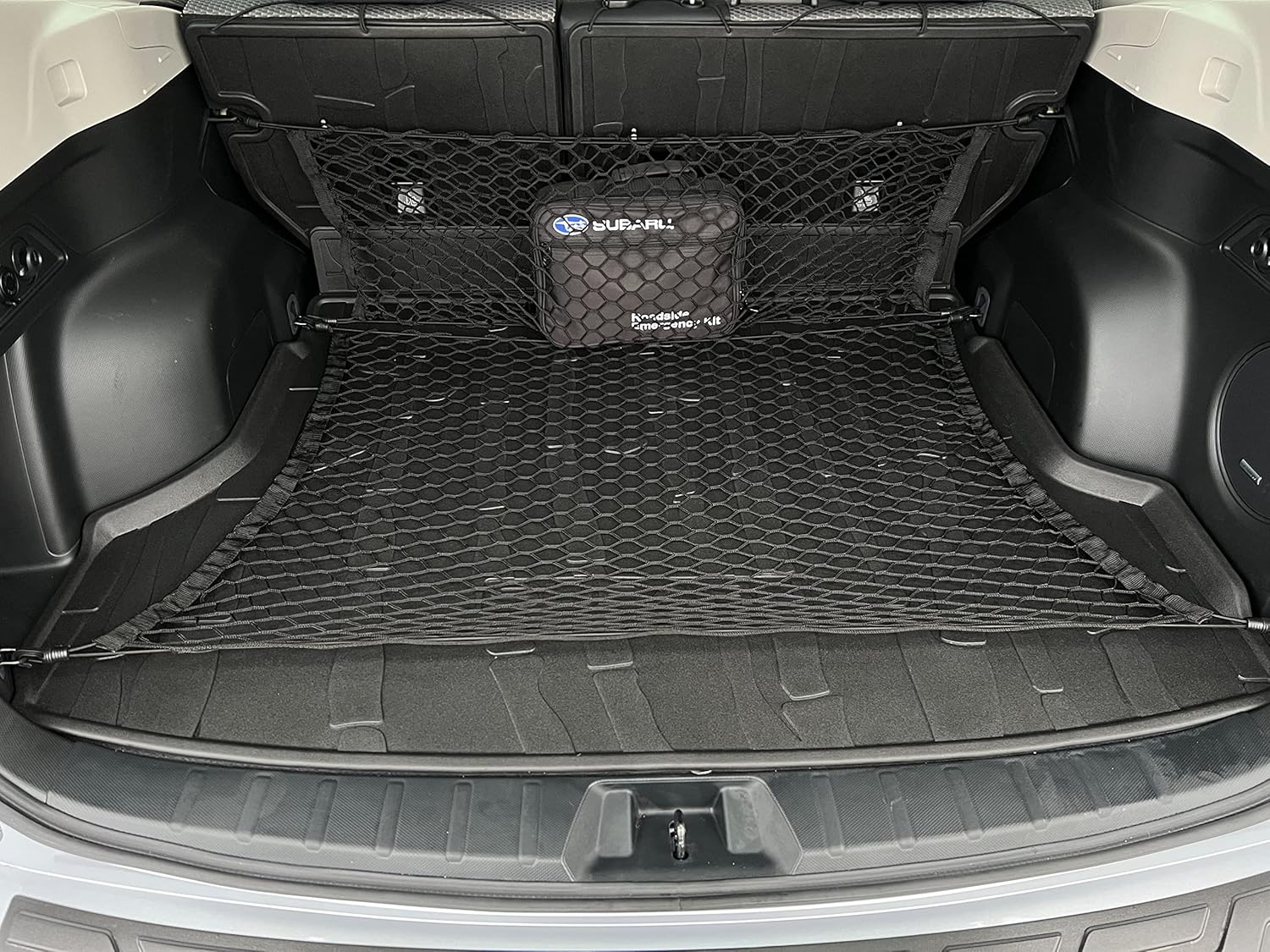 Rear Envelope + Floor Style Automotive Elastic Trunk Mesh Cargo Net for Subaru Forester (SK) 2019-2025 - Premium Trunk Organizer and Storage - Best Car Organizer for Subaru Forester