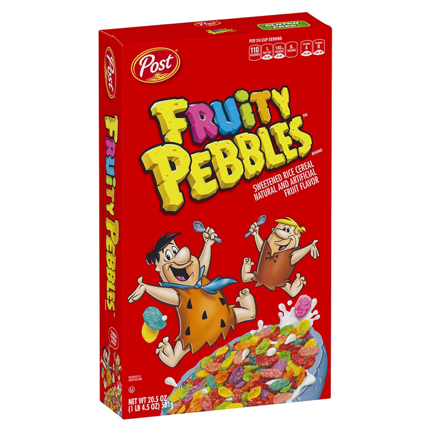 Post Fruity Pebbles Gluten Free Breakfast Cereal, 20.5 Ounce (Pack of 10)