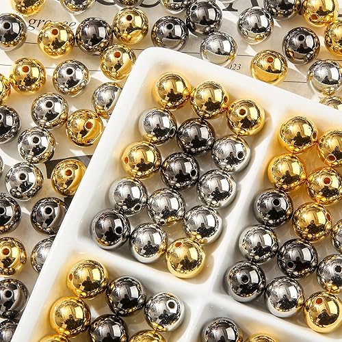 Miniatura 4 de Cuentas acrílicas de 0.63 pulgadas (0.630 in), cuentas de trébol, cuentas coloridas redondas multicolor para hacer joyas de bricolaje (cuentas de