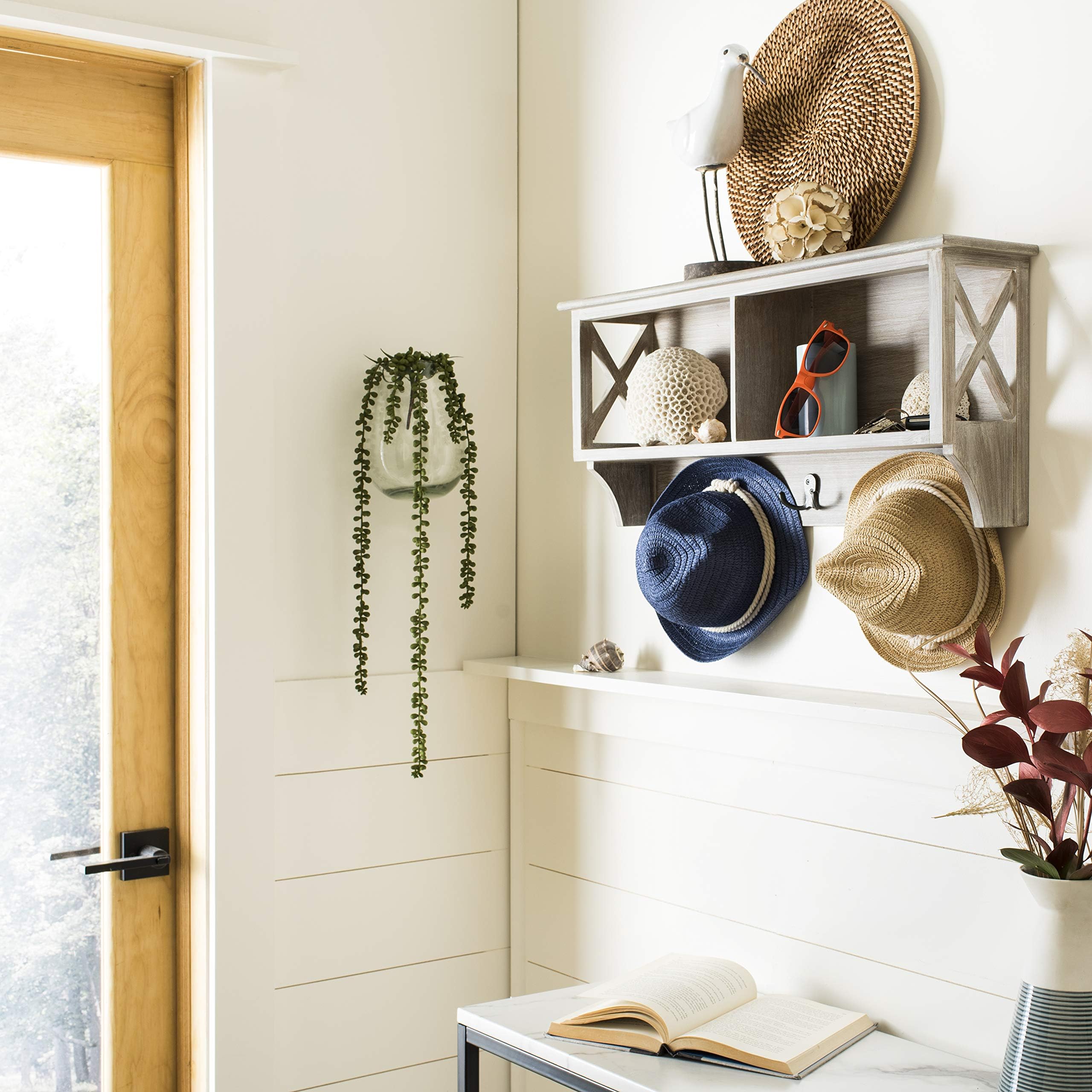 Safavieh Home Collection Freya Grey Hanging Storage Wall Coat Rack,