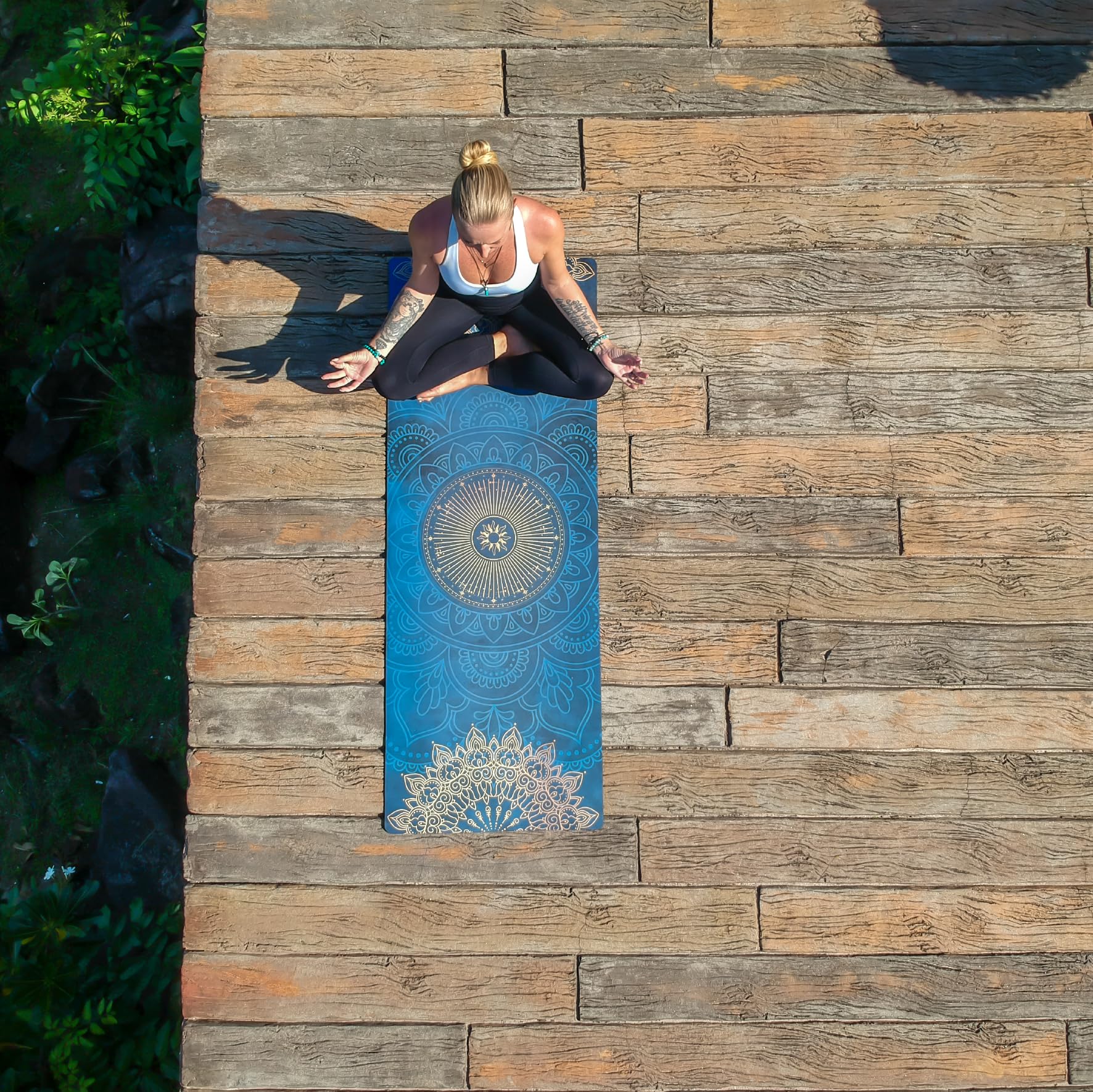 tappetino yoga: antiscivolo, in gomma naturale e morbida microfibra antiscivolo,largo e spesso (183x68x0,5cm) con cinghia di trasporto, tappetino per pilates