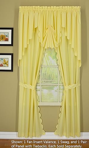 Miniatura 4 de Today's Curtain, Orleans - Cortina festoneada, inserto de ventilador, 30 pulgadas de ancho x 40 pulgadas de largo, ranúnculo