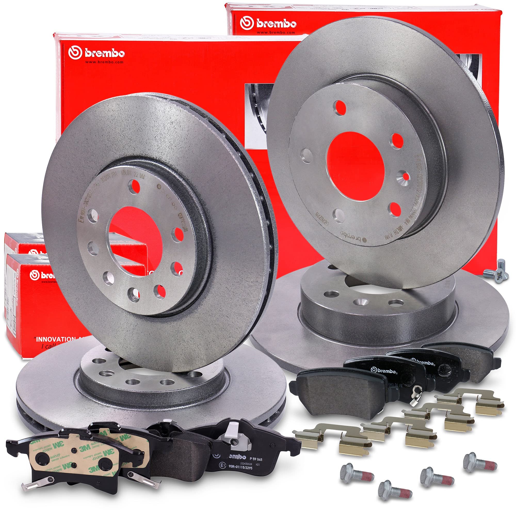 BREMBO Set di freni Coated Disc Line incl. dischi freno anteriori Ø 280 mm ventilati + posteriori Ø 264 mm pieni + pastiglie freno anteriori e posteriori