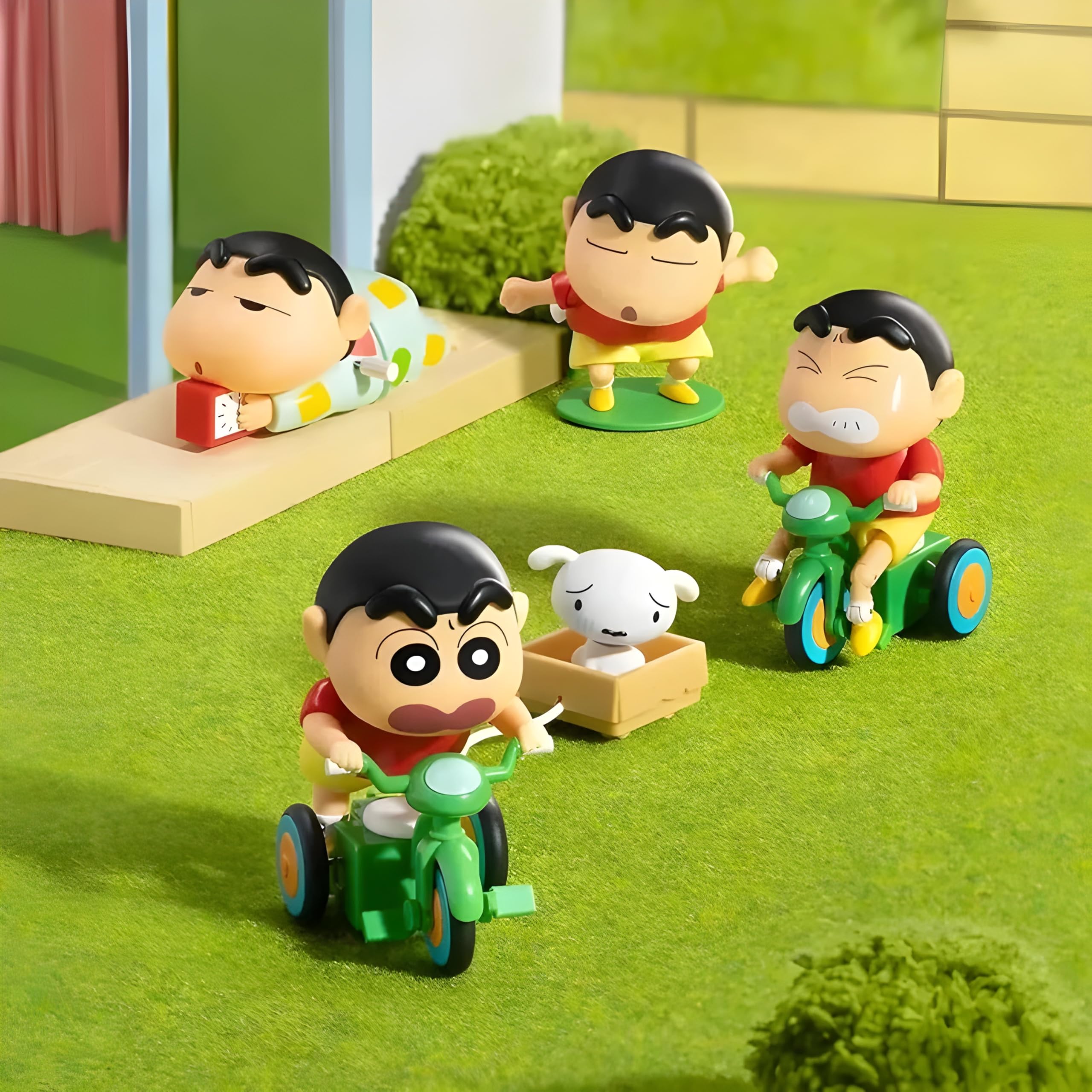 TOYDRIVE Shinchan Toy for Kids, Shinchan Shiro Action Figure Movable Toy for Babies, Key Operated Wind Up Toys for Kids (Safe for Ages 6+) (Shinchaan with Shreeo) 4