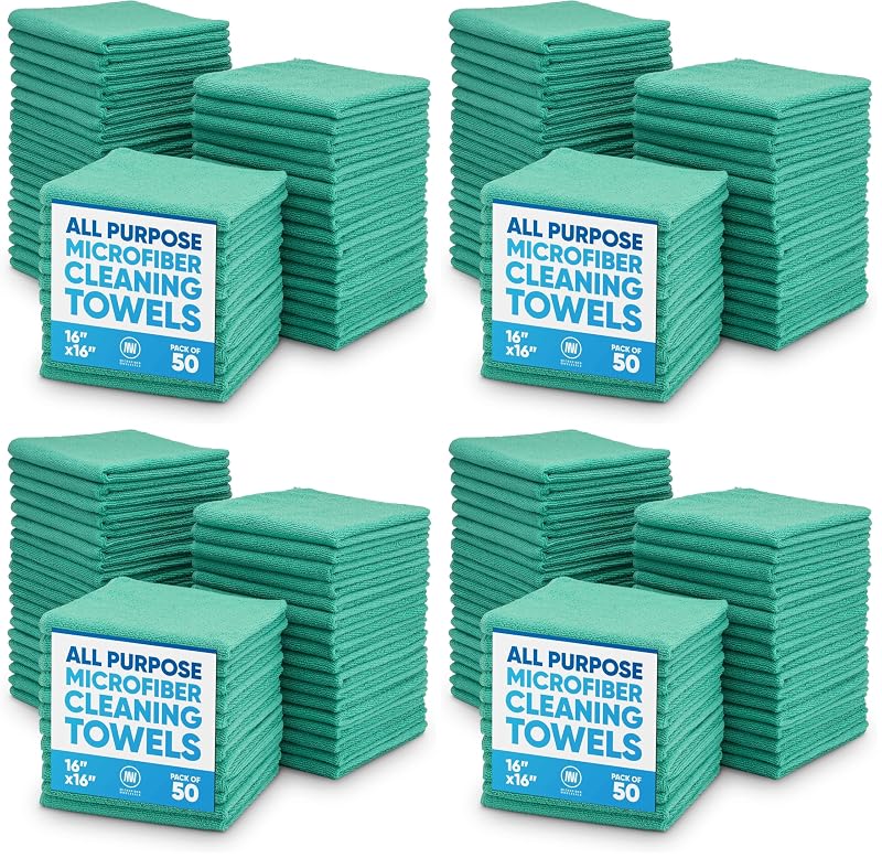 Panos de Microfibra Multiuso 40,6 x 40,6 cm para Limpeza Automotiva e Doméstica Microfiber Wholesale Verde Pacote com 200