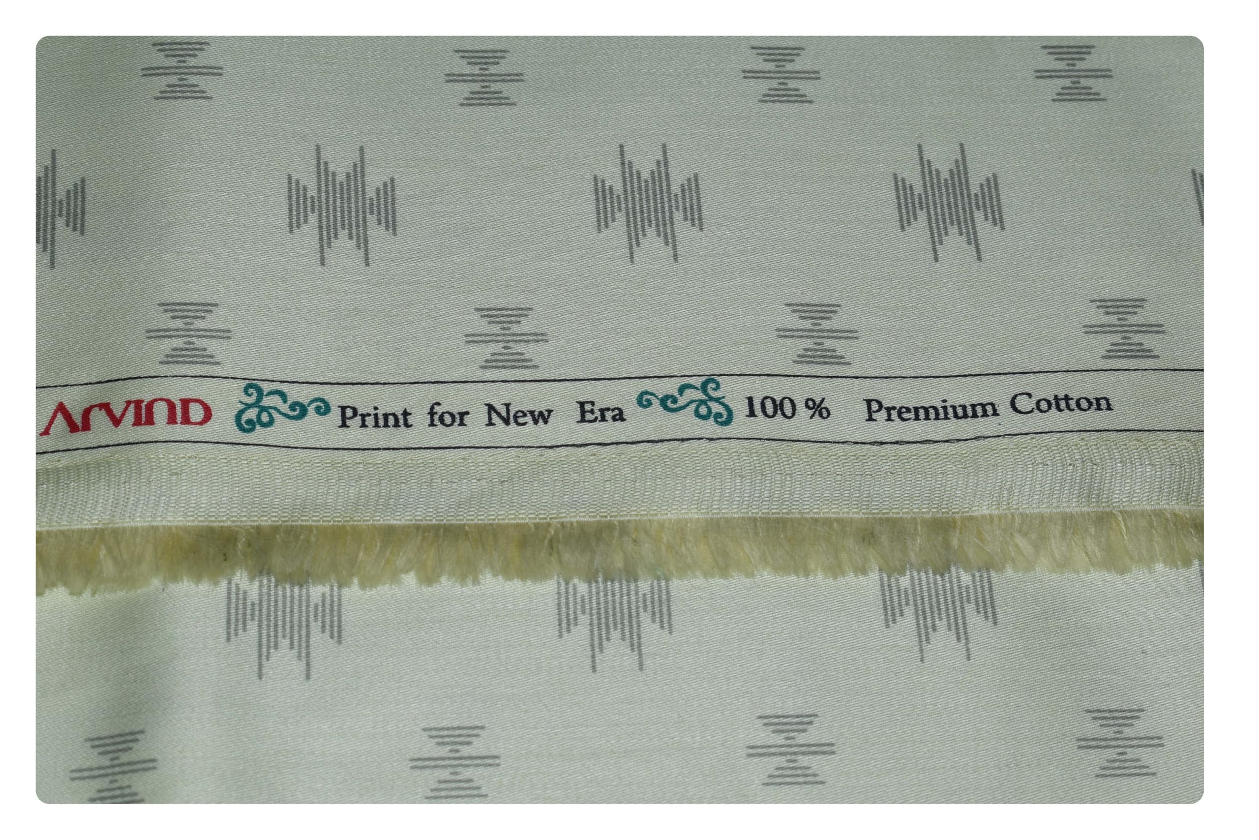 arvind Men's Pure Cotton Satin Printed Unstitched Shirt Fabric (FA75Z1, Cream Green)-picture-24