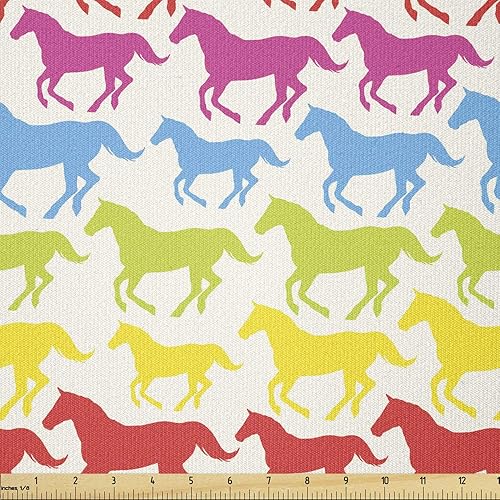 Ambesonne Tela moderna de The Yard, patrón abstracto minimalista con efecto geométrico retro de moda, tela de punto elástico para costura de ropa y