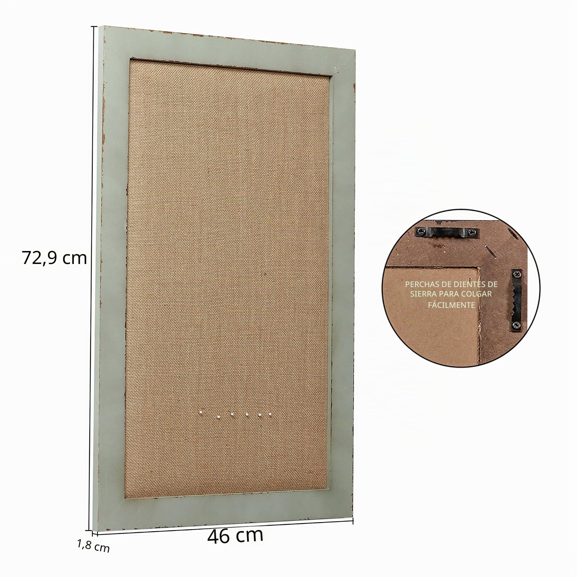 Linen Corcho Pared Grande 73 x 46 cm, Tablon de Anuncios de Corcho Organizar Decoración, tablon de Corcho Pared Vision Board para Casa Ccina Oficina Escuela