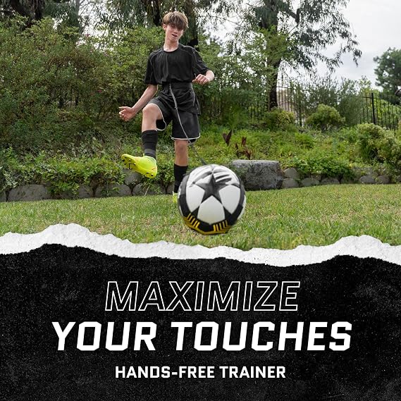 SKLZ Star-Kick Solo Soccer Trainer | Hands-Free Kicking and Passing Practice | Adjustable Cord and Waistband | Multiple Ball Sizes | Youth Players |Perfect for Enhancing Ball Control Skills