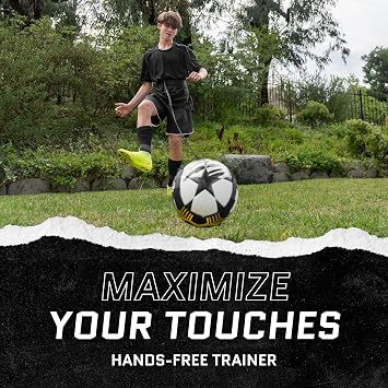 SKLZ Star-Kick Solo Soccer Trainer | Hands-Free Kicking and Passing Practice | Adjustable Cord and Waistband | Multiple Ball Sizes | Youth Players |Perfect for Enhancing Ball Control Skills
