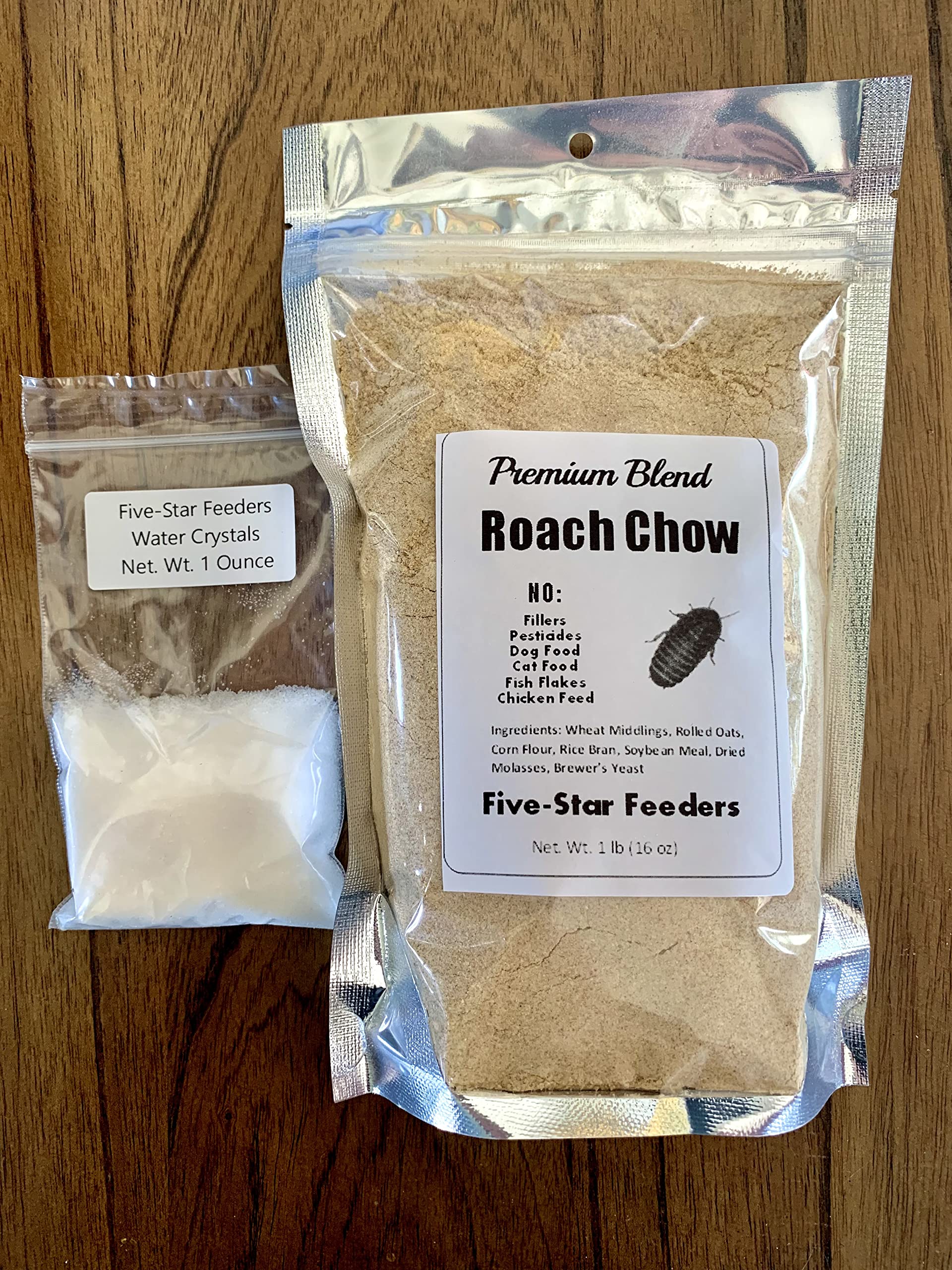 Premium Roach/Cricket Chow and Water Crystal Combo