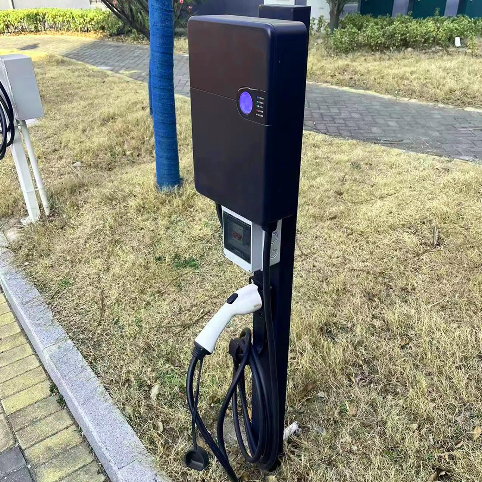 Colonnina Ricarica auto Elettrica Supporto per Caricabatterie Tesla, Pila di Ricarica per Veicoli di Nuova Energia, Supporto da Pavimento per Stazione di Ricarica per Veicoli Elettrici(Negro,120cm/47i
