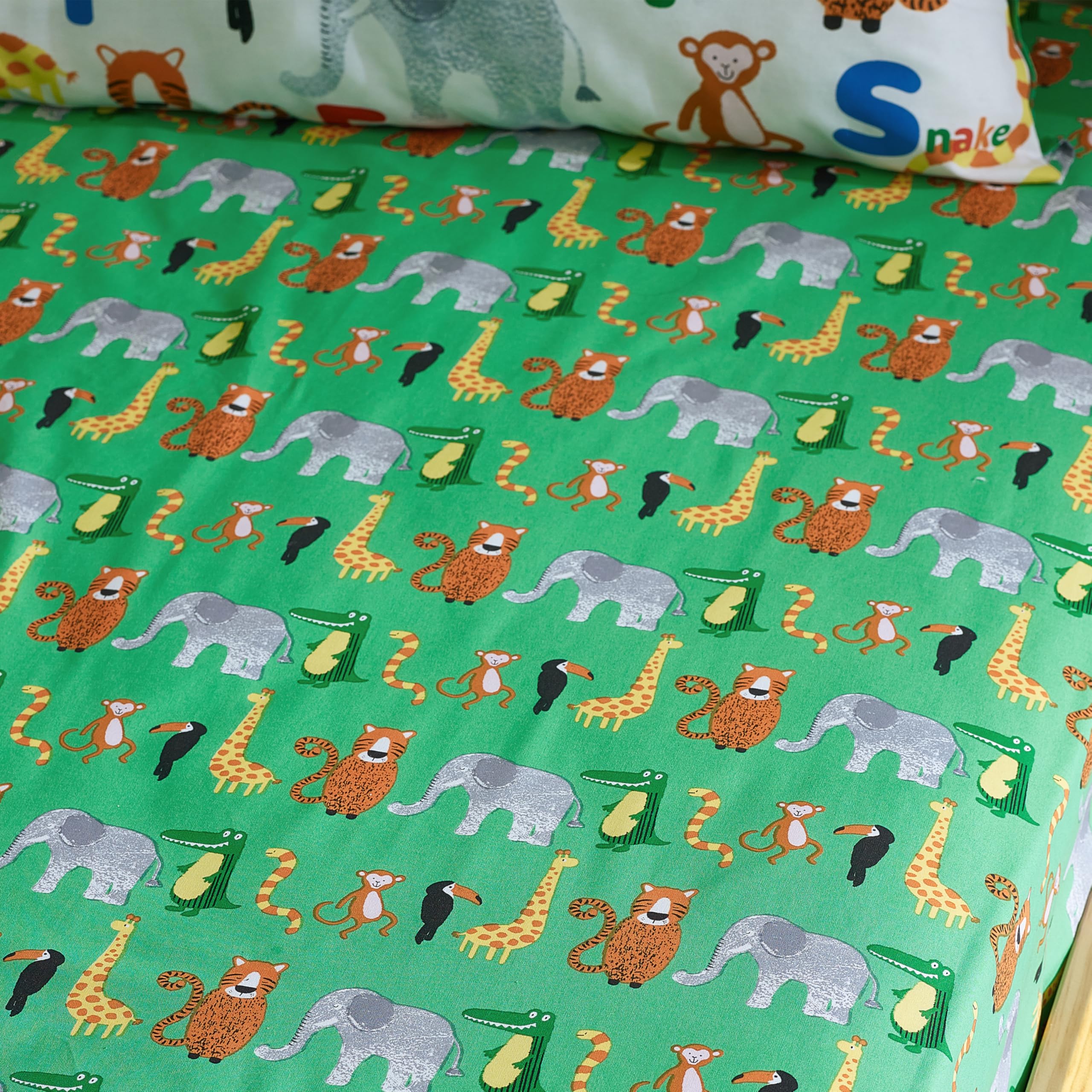 Drap-Housse Junior Vert Catherine Lansfield pour Lit Évolutif Enfant