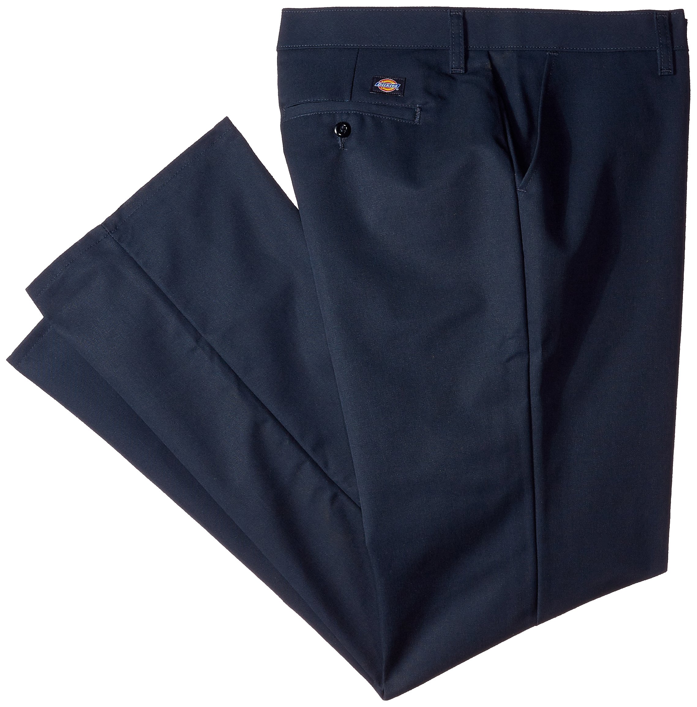 Dickies Occupational Workwear FP322NV Polyester/Cotton Relaxed Fit Women's Industrial Flat Front Pant with Straight Leg, Navy Blue