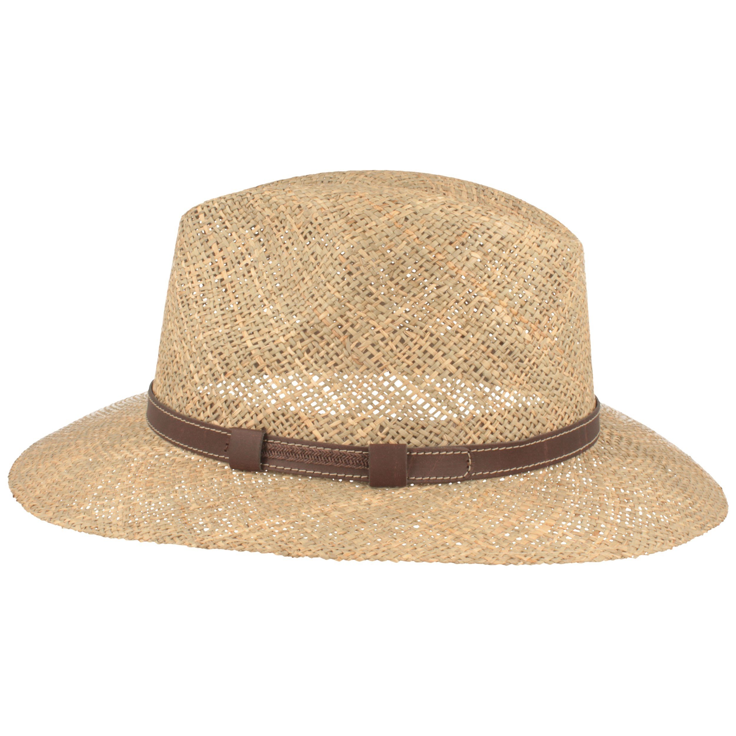 Breiter Strohhut Sonnenhut Made IN Italy 100% Seegras Traveller Besonders Leicht Flexibel Hautfreundlich Bequem