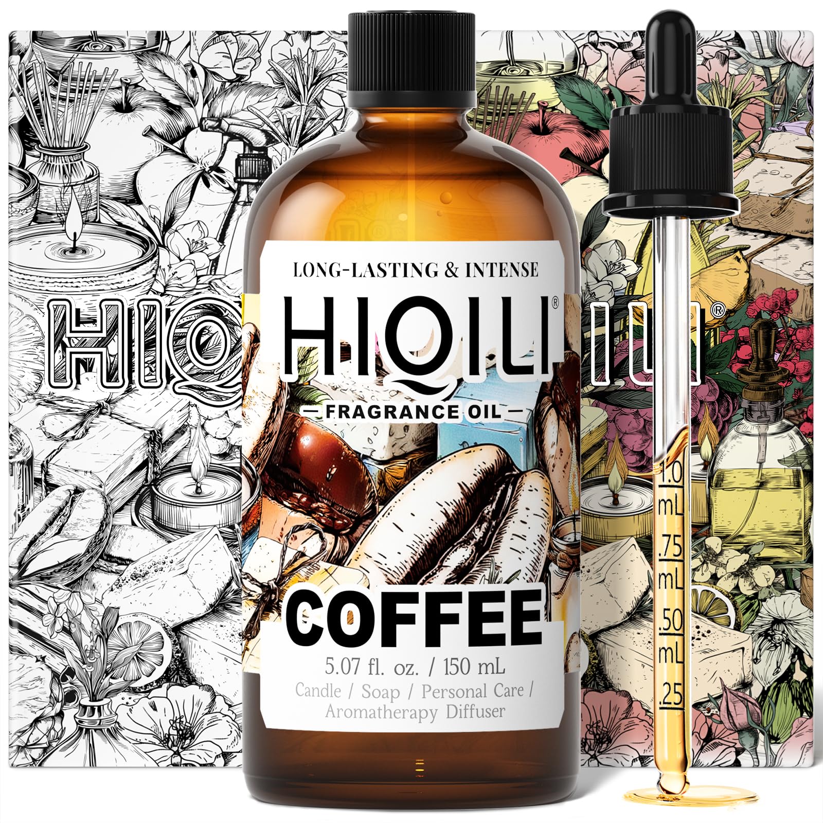 HIQILI Coffee Fragrance Oil for Candle Making &amp; Diffusers Use - 5.07 Fl Oz