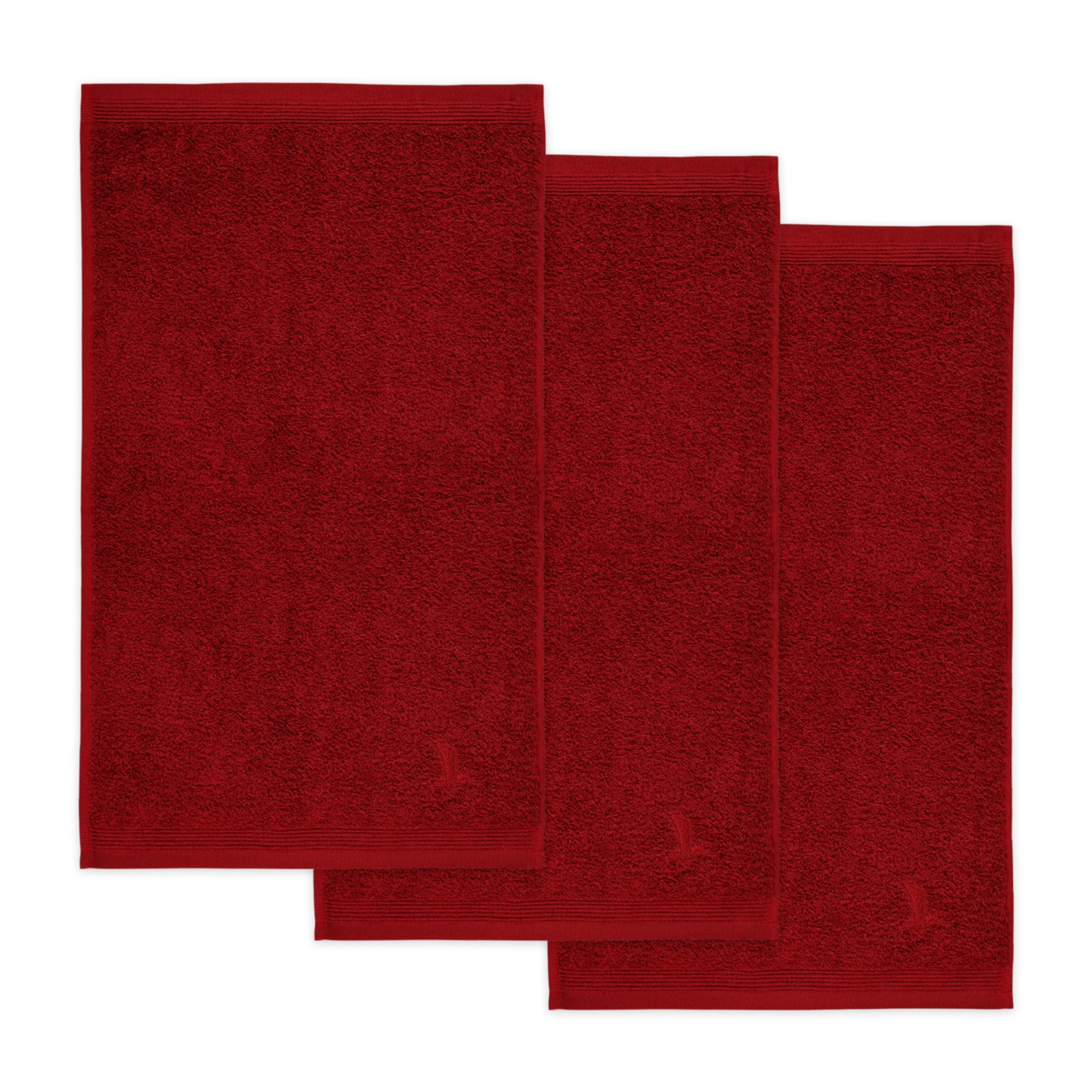 Möve 3er set Superwuschel guest towel 30 x 50 cm made of 100% cotton, ruby