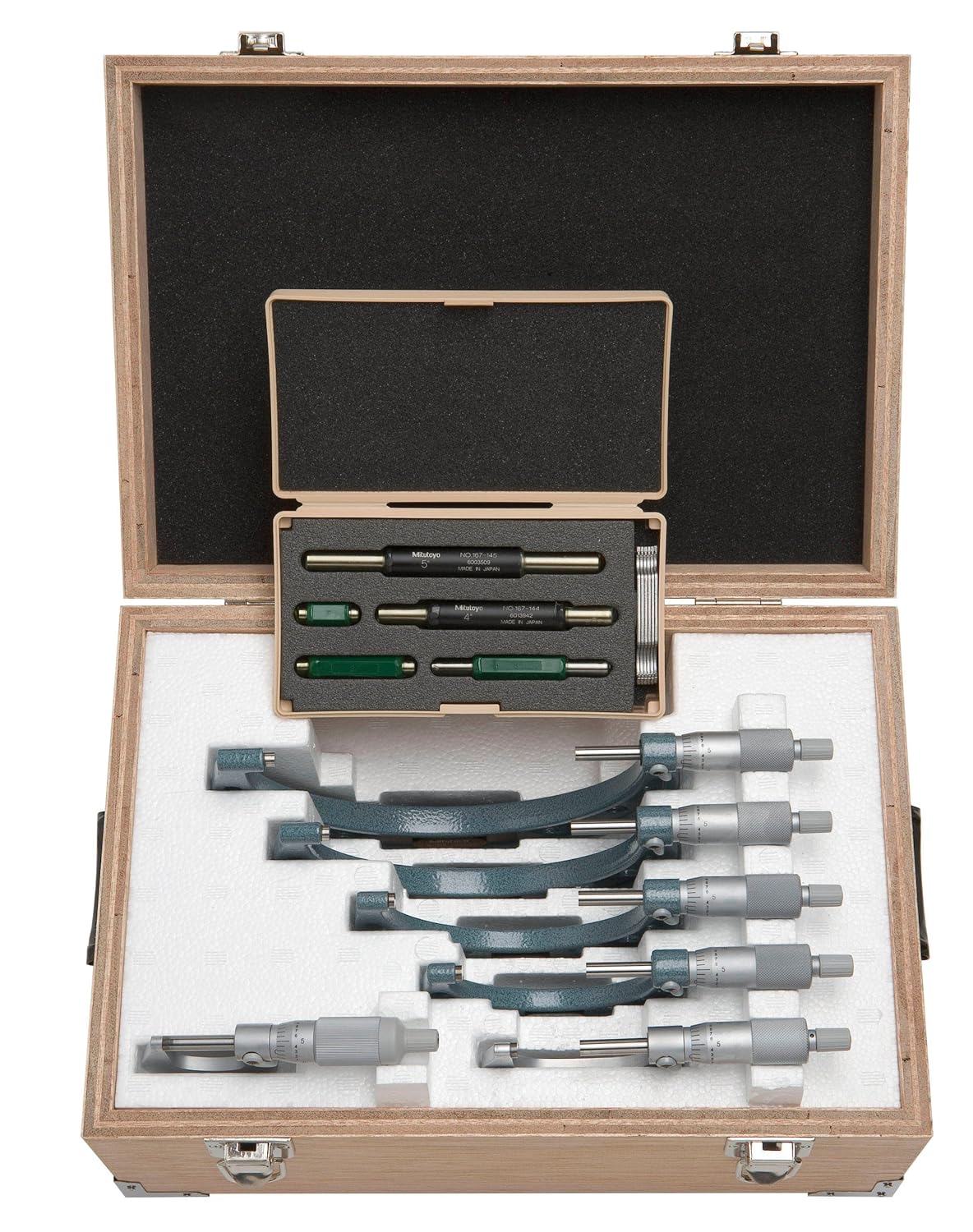 Mitutoyo 10390701 Outside Micrometer Set with Standards, 06" Range
