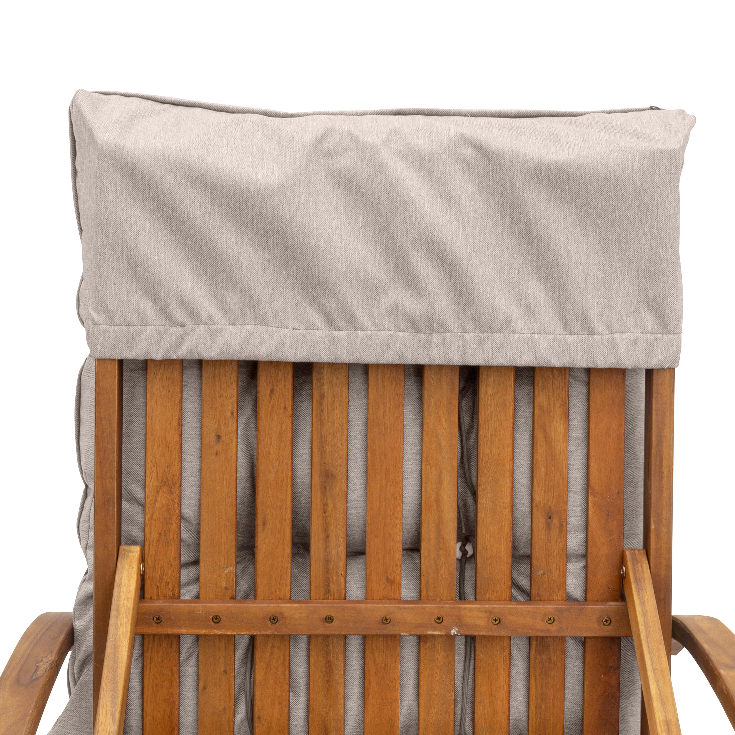 Spatium Coussin de Chaise Longue, Coussin Bain de Soleil, Coussin Transat, 100% Déhoussable, Imperméable, Résistant aux UV, 11 Coloris (200x60cm, Beige)