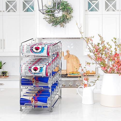 Miniatura 31 de Estante dispensador de latas de bebidas, de carga frontal, Bronce bronce,Cromado,Blanco,plateado,https://www.amazon.com/dp/undefined