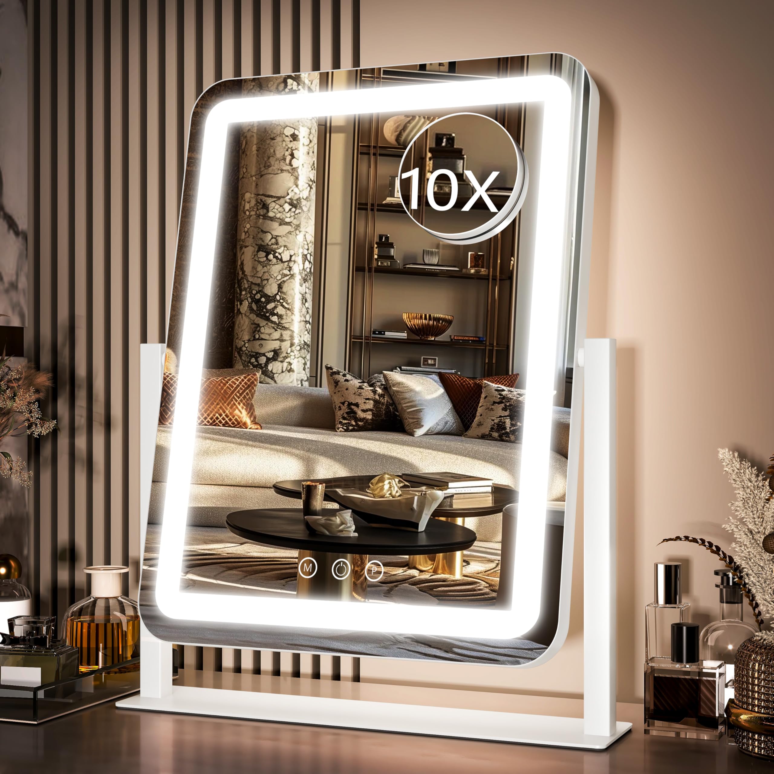 Espejo de maquillaje STAISE estilo Hollywood iluminado para tu tocador de dormitorio
