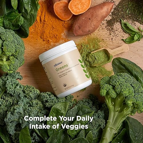 Miniatura 7 de Isagenix Organic Greens, mezcla de bebida orgánica de superalimentos de fitonutrientes con espinacas orgánicas, col rizada, espirulina, clorella,