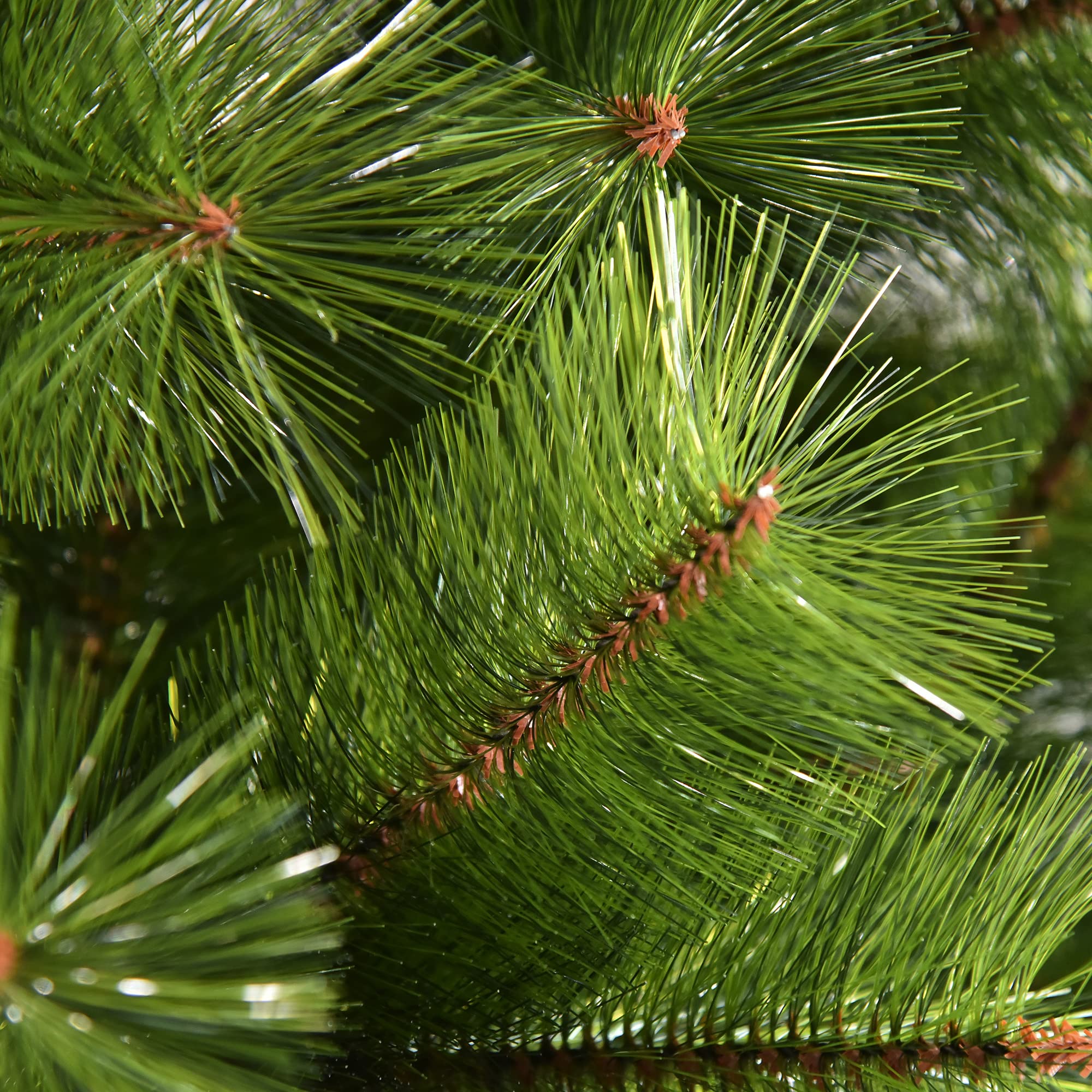 HOMCOM Árbol de Navidad 210cm Artificial Árbol de Pino Decoración Navideña con Soporte Metálico 505 Ramas Verde Pet
