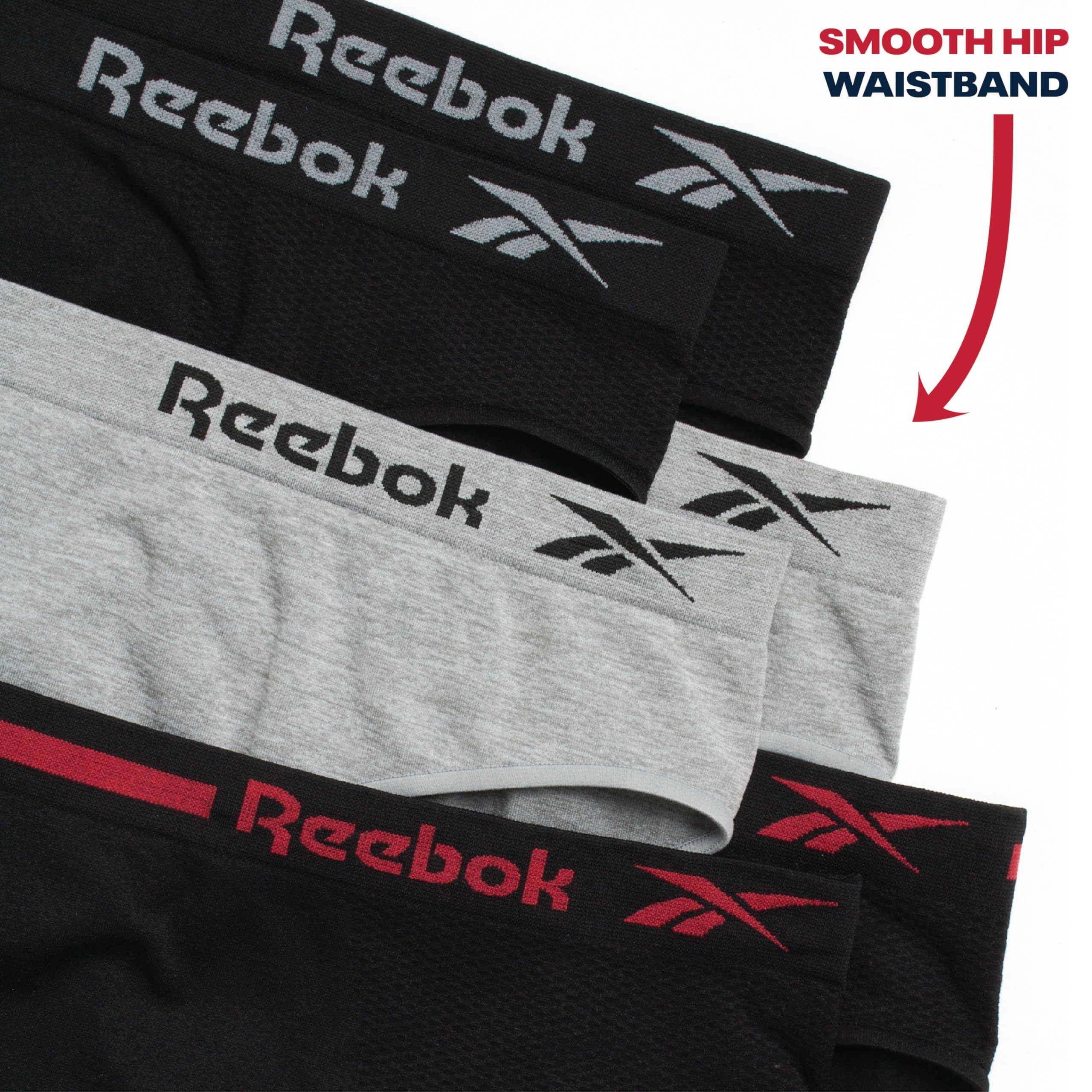 Reebok Damskie bikini - 6-pak bezszwowych damskich majtek bikini z mikrofibry - oddychająca bielizna dla kobiet (S-XL)