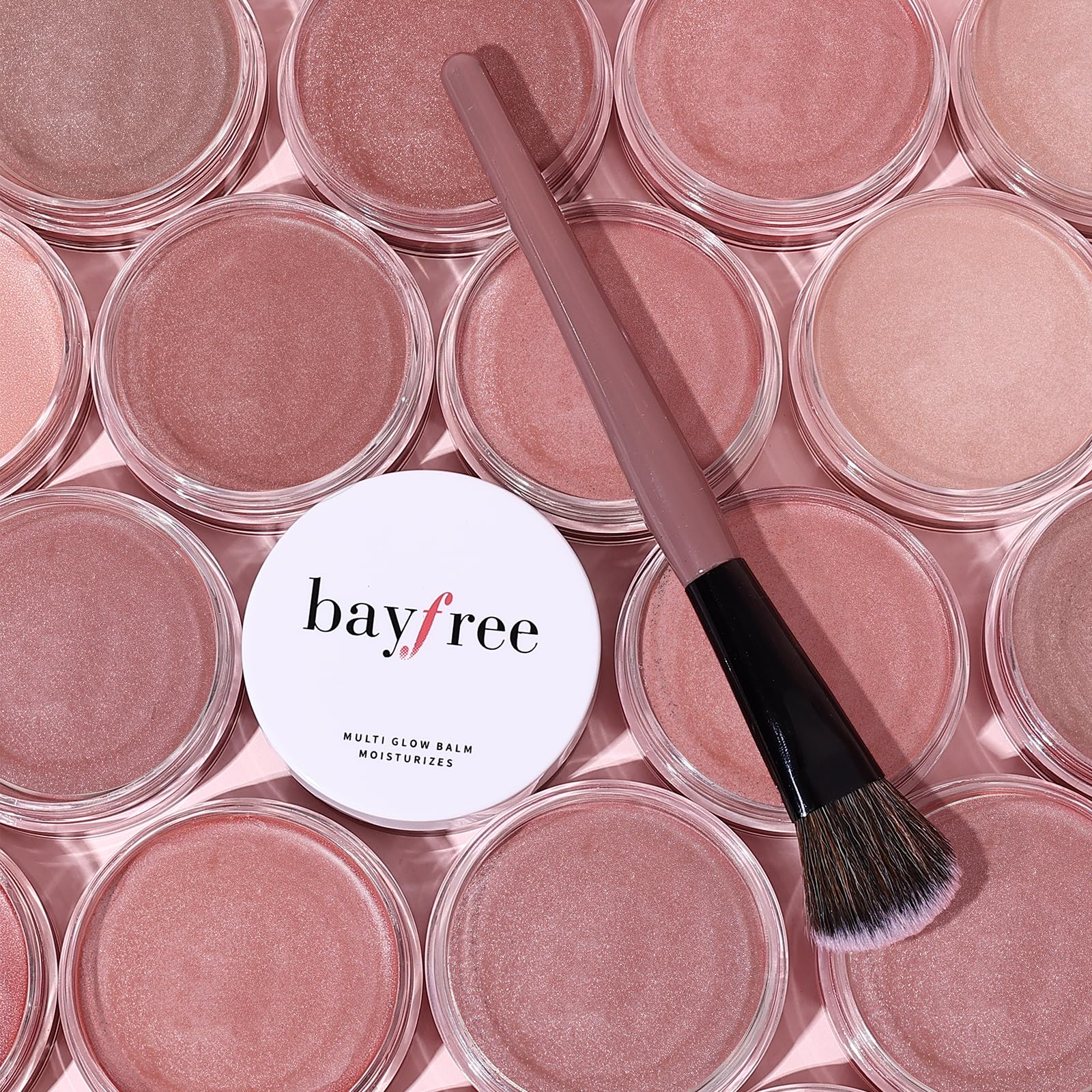 bayfree Multi Cream Rouge- und Rouge-Pinsel-Set, koreanisches Make-up für Wangen, Mehrzweck-Gesichtsbalsam, leicht und feuchtigkeitsspendend, mischbare Farbe, nicht fettend, weiche Borsten für