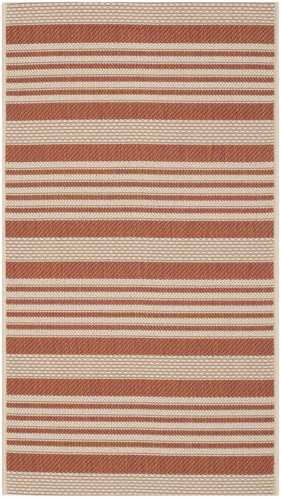 Tapis géométrique SAFAVIEH Courtyard terracotta et beige pour salon 79x152 cm