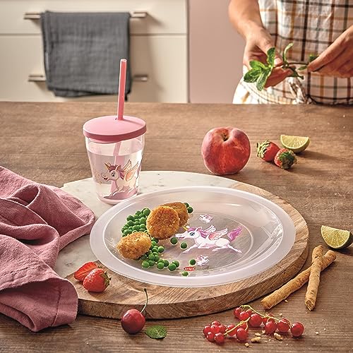 Snips, Set of 12 Washable Hard Plastic Plates, Reusable Plastic Plates, Unicorn Decoration, Diameter 23.5 cm, Made in Italy - Image 4
