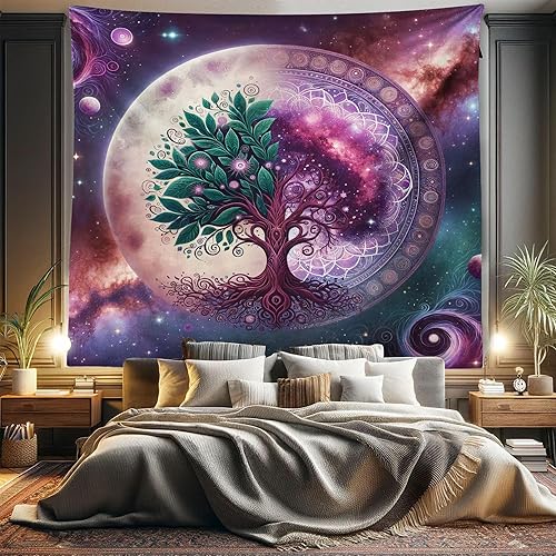 Miniatura 151 de Ambesonne Tapiz indie, estilo moderno de Memphis de los años ochenta, geométrico, abstracto, colorido, diseño de puntos, funky, para colgar en la