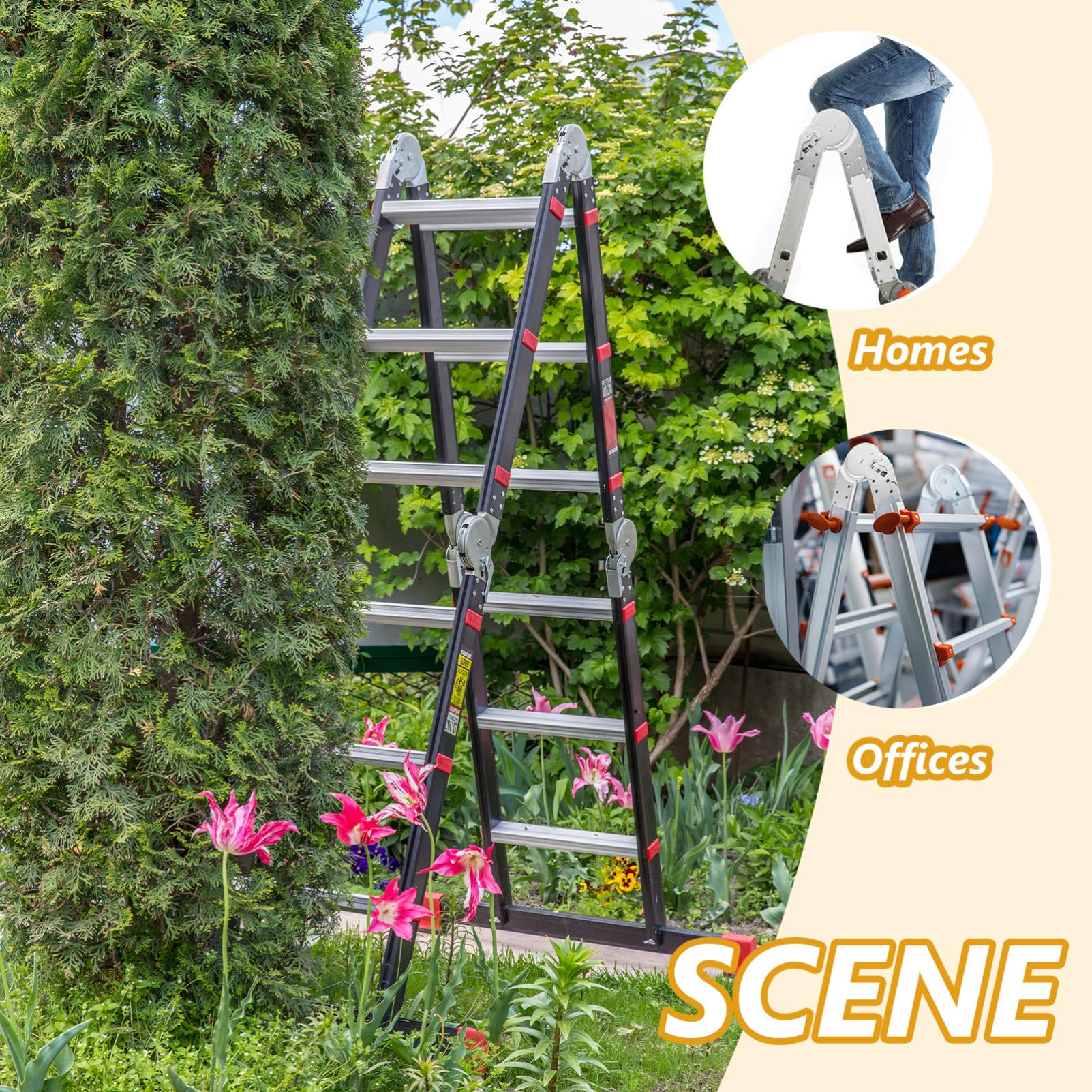 Bisagra de Escalera de Mano de Aluminio Reforzado Coner de Unión Multifuncal para Escaleras Plegables Accesorio Resistente para Reparación Doméstica Kit
