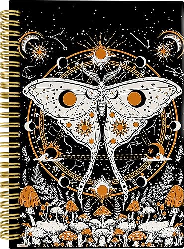 Miniatura 6 de Knibeo Tuqu Crow On A Skull - Cuaderno gótico medieval con diseño de recuerdo mori macabro, tapa dura, con espiral, 5.5 x 8.3 pulgadas, cuaderno de