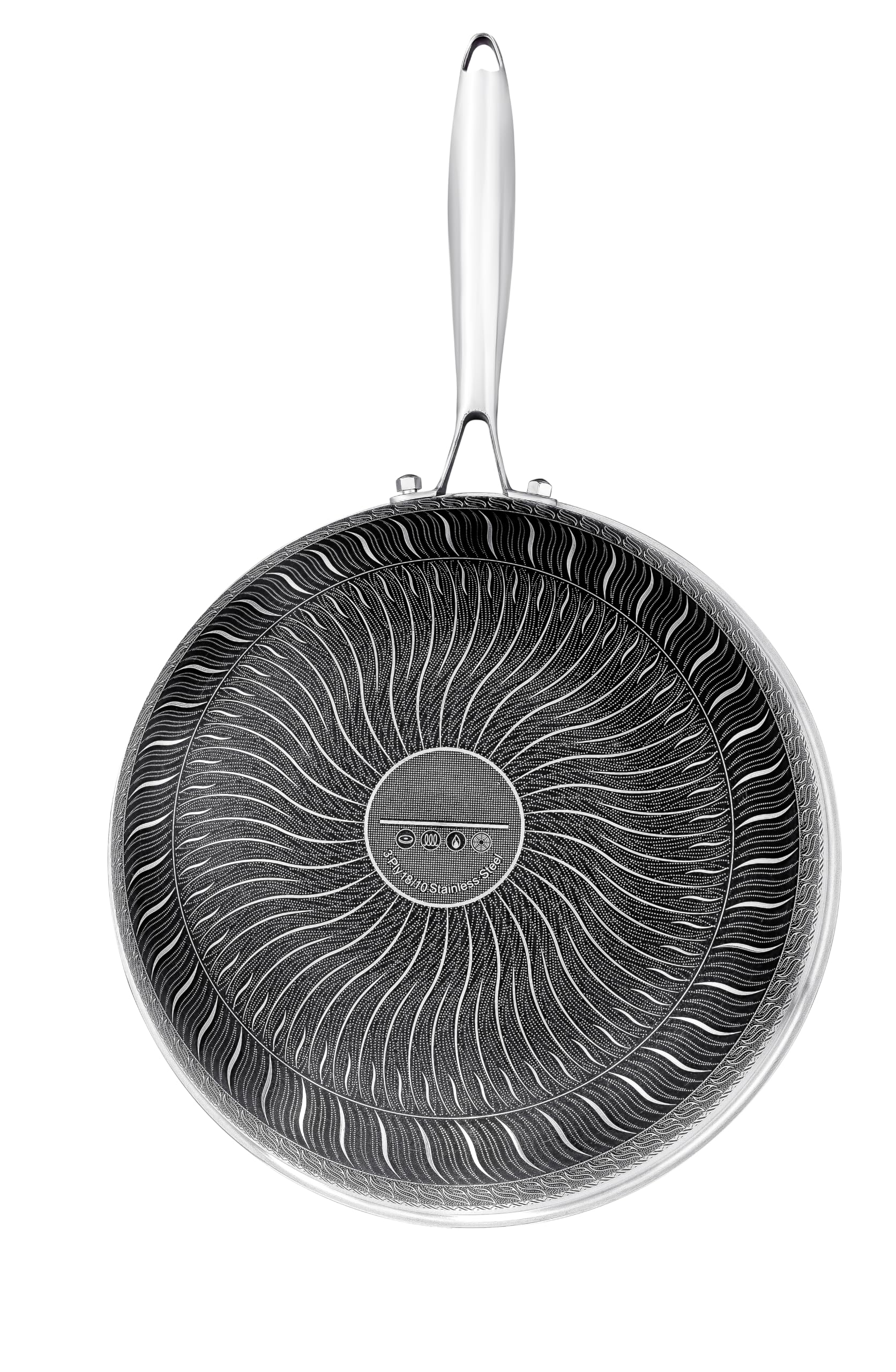 INTIGNIS Wok Hybride Premium 30 cm avec Couvercle en Verre – Acier Inoxydable, Anti-adhésif Sans PFOA, Compatible Induction, Passe au Four & Lave-Vaisselle, Poignée Stay-Cool