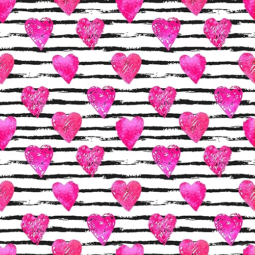 Miniatura 7 de Paquete de 4 láminas de vinilo adhesivo permanente con patrón de San Valentín de 12 x 12 pulgadas, corazones y rayas, funciona con todos los