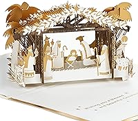 Vista 8 de Hallmark Signature Paper Wonder Surtido de Tarjetas Pop Up Navideñas, Religiosas (4 Tarjetas de Días Festivos con Sobres)