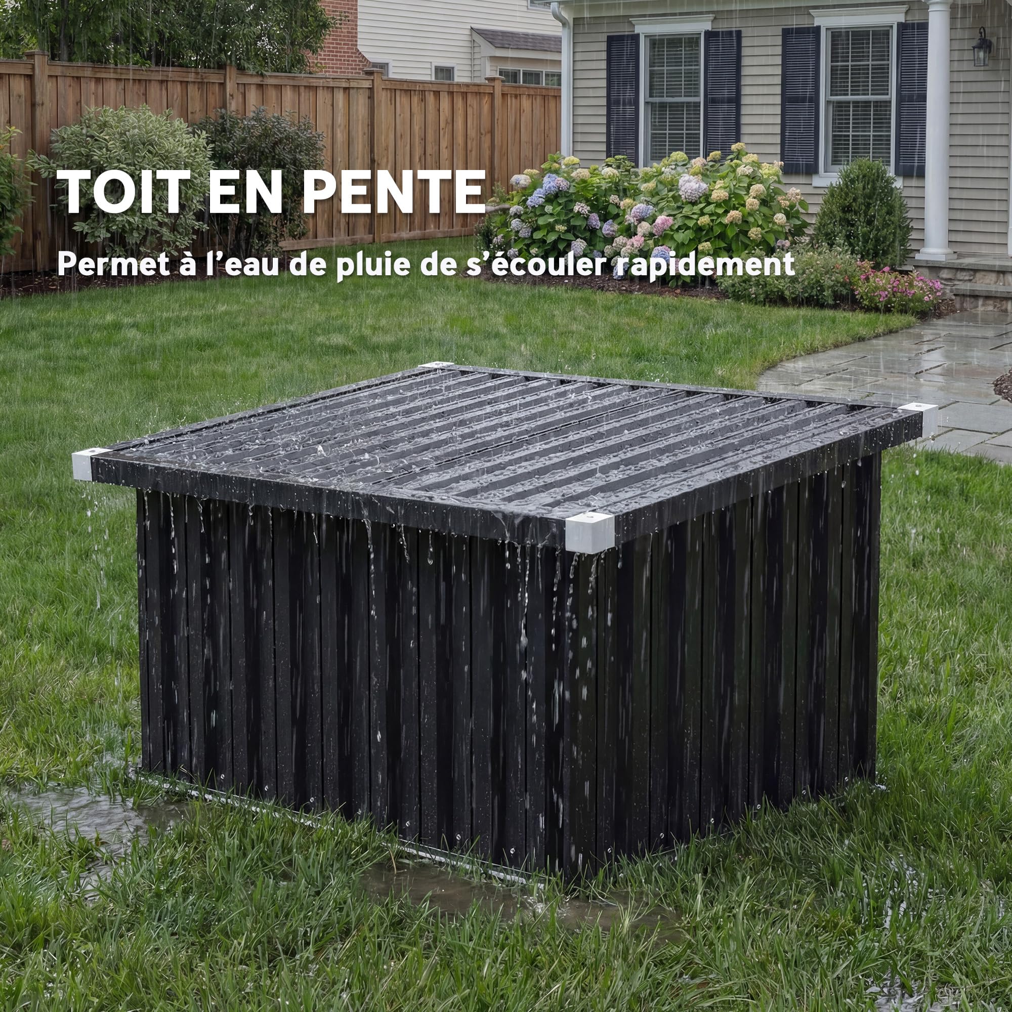 Outsunny Abri Robot Tondeuse 108 x 86 x 62,5 cm Montage Facile Gris Foncé