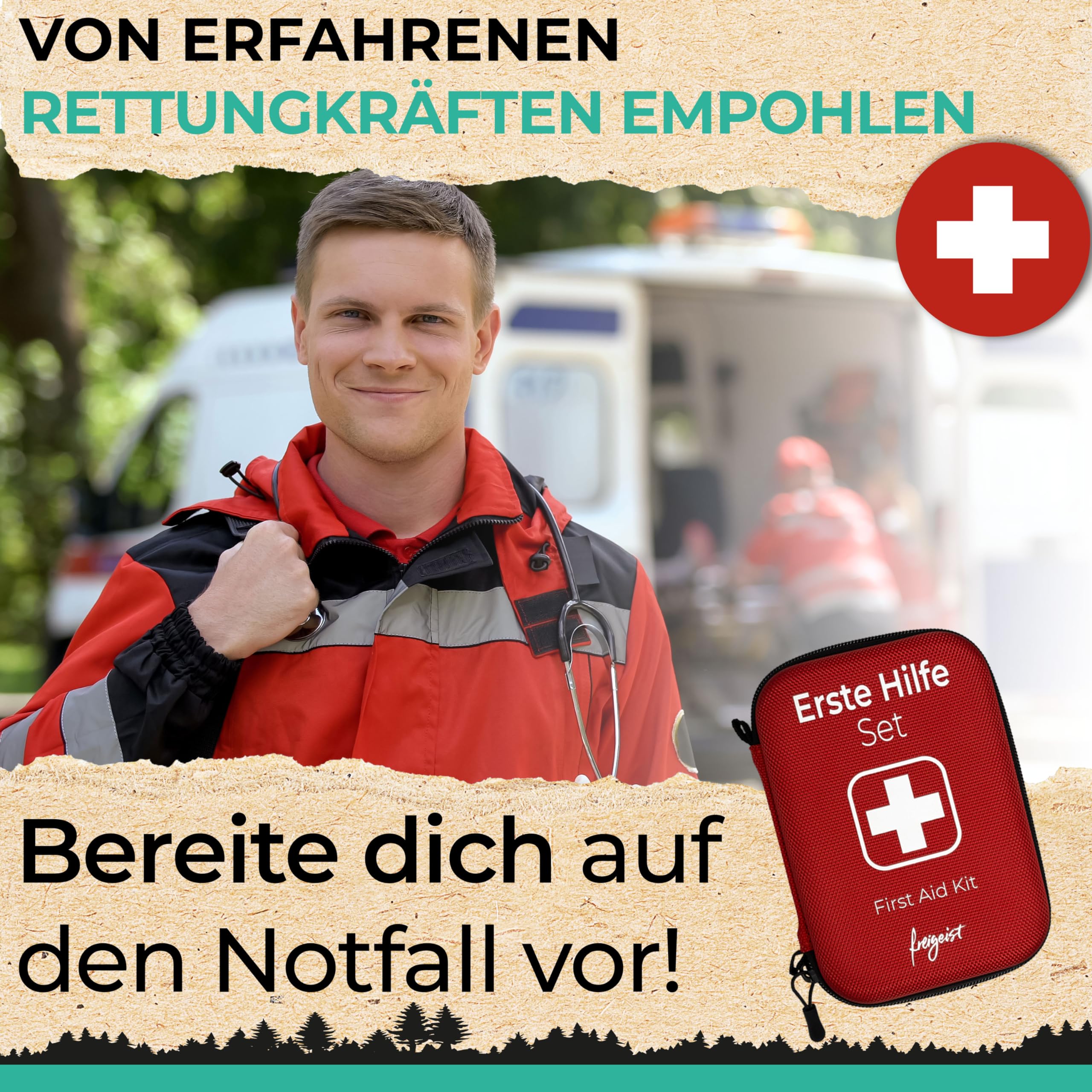 Erste Hilfe Set Outdoor I First Aid Kit, Erste Hilfe Tasche, Erste Hilfe Set Kinder - Perfektes Wandern Zubehör, Erste Hilfe Set Fahrrad Mini I Das Reise Gadgets in top Qutalität "Made in Germany"