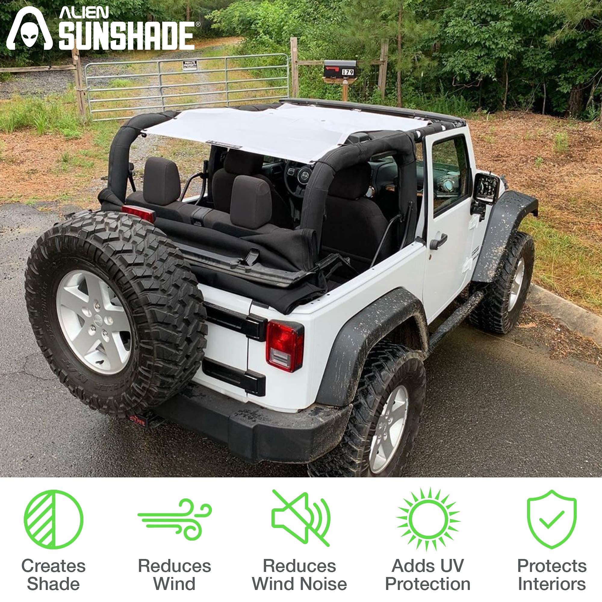 Alien Sunshade Jeep Wrangler JK (20072018) Full Length Mesh Sun
