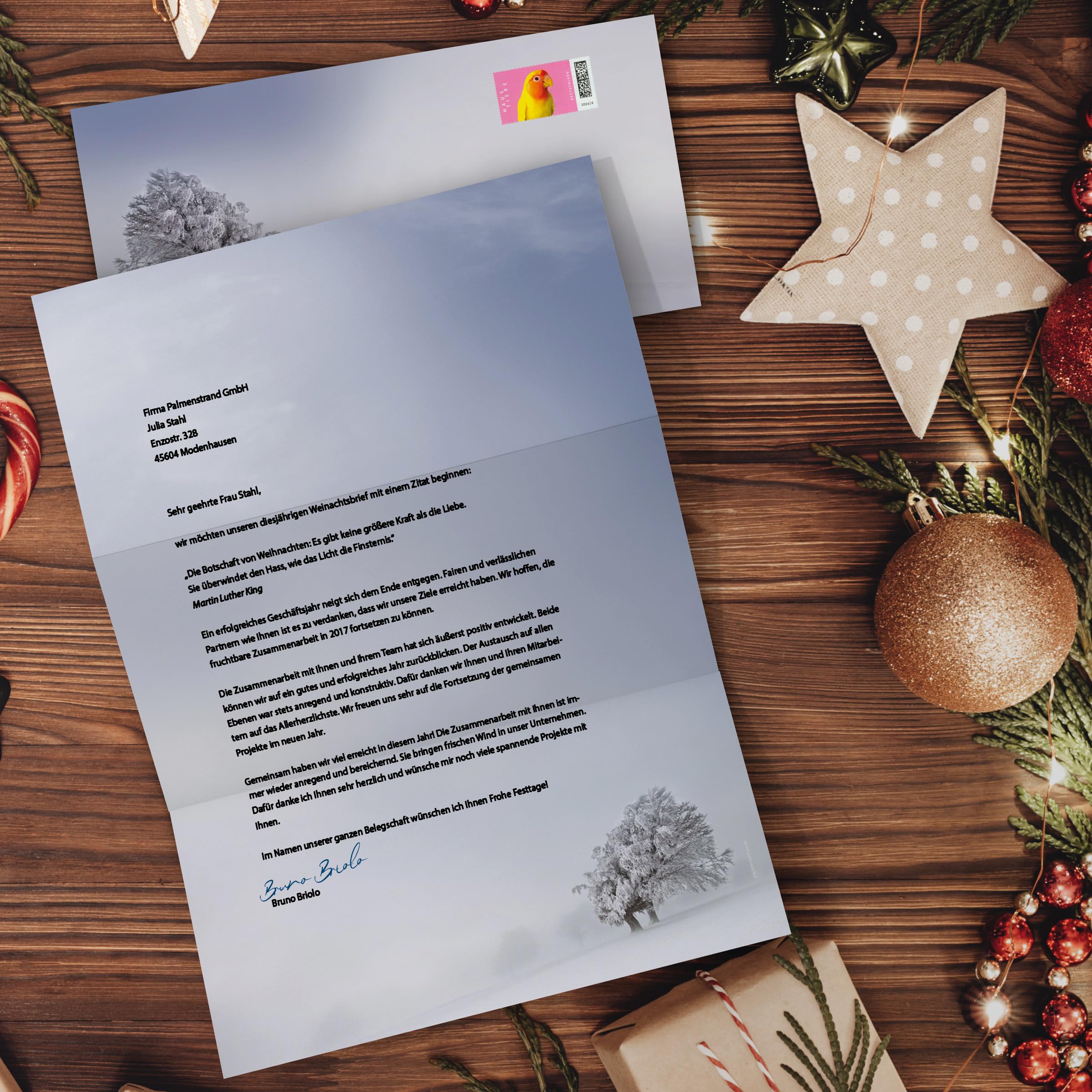 Weihnachtsbriefpapier-Set 100 Blatt A4 + 100 Kuverts ohne Fenster