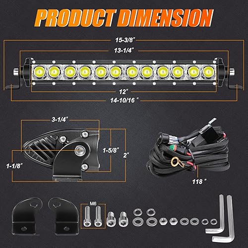 Miniatura 10 de Soporte de montaje para barra de luz, kit de 4 soportes universales de montaje lateral para barra de luz LED de una fila para camión, ATV UTV