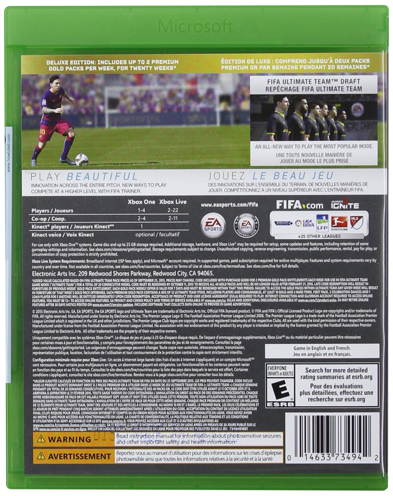 Jeu FIFA 16 Pour Xbox One - Neuf Sous Blister Scellé, Version Française