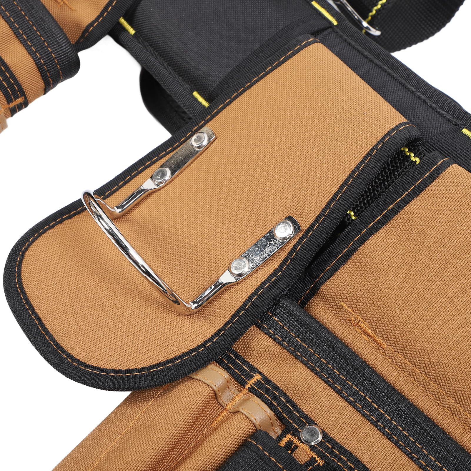 Cinturón de herramientas de construcción ajustable, bolsa de herramientas de carpintero profesional, cinturón de tela Oxford 1200D con múltiples bolsillos y soporte de cinta de