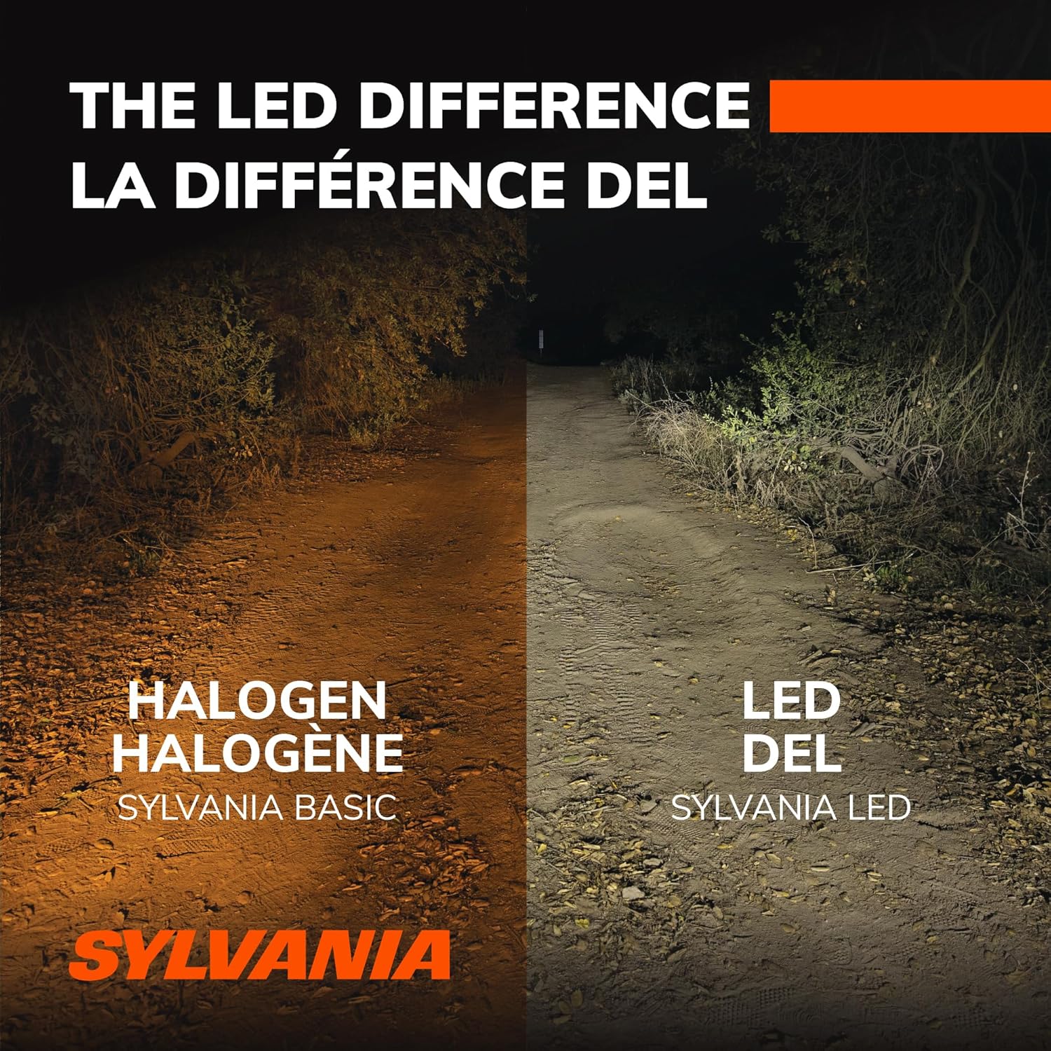 Sylvania 9007 LED Powersport Headlight Bulbs for Off-Road Use or Fog Lights - 2 Pack