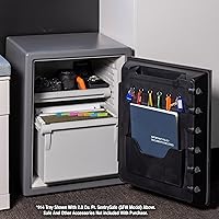 Vista 2 de SentrySafe Inserto de estante para cajas fuertes ignífugas e impermeables SFW205, accesorio de estante seguro multiposicional para cajas fuertes