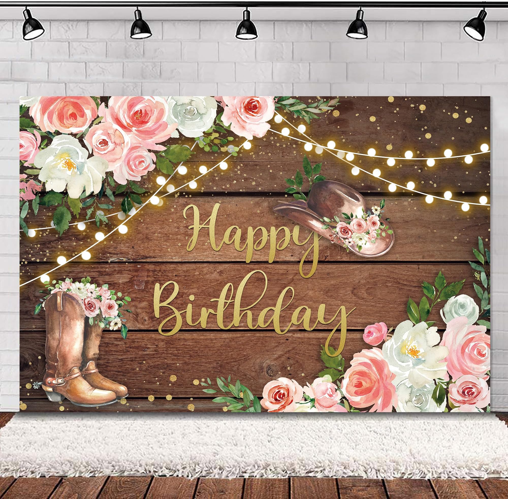 Western Cowgirl Birthday Backdrop Boho Floral Saddle Up Happy Birthday Background Cowgirl Birthday Party Decorations Photo Booth Props