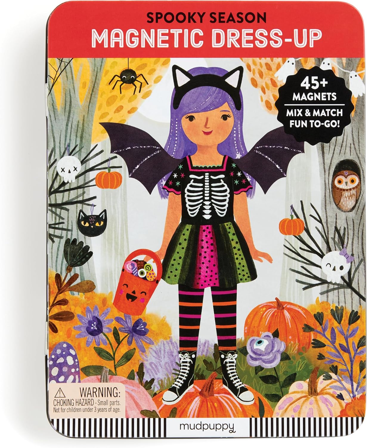 Mudpuppy Spooky Season – Magnetic Dress Up Game with Illustrated Halloween Scenes Including 2 Spooky Characters and Over 40 Mix and Match Magnets Perfect for Travel