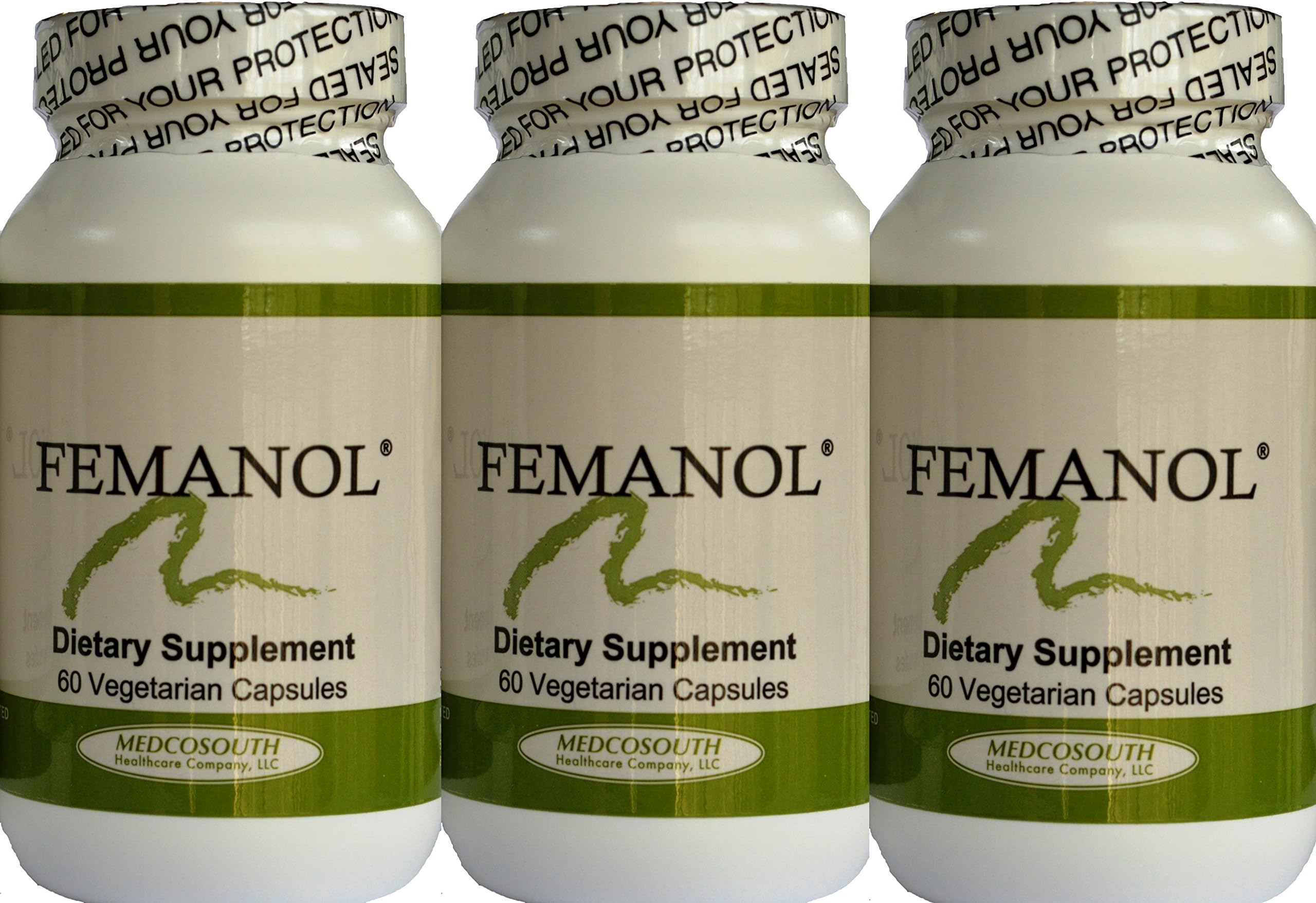 Femanol (3) Bottles 60/Count Supports Normal Healthy Feminine and Vaginal Odor